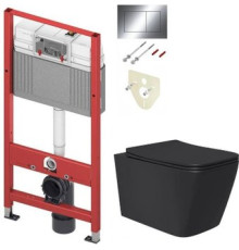 Унитаз подвесной Lauter Magdeburg 21103EC + TECE Kit 9400412 черный матовый