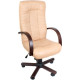 Офисное кресло Деловая обстановка Атлант Экстра орех, желто-бежевый, кожа люкс