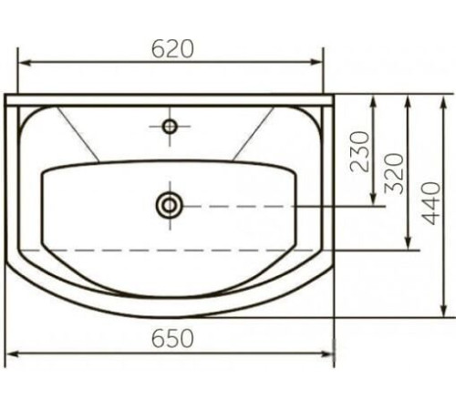 Умывальник Rosa Элеганс 650 65x44