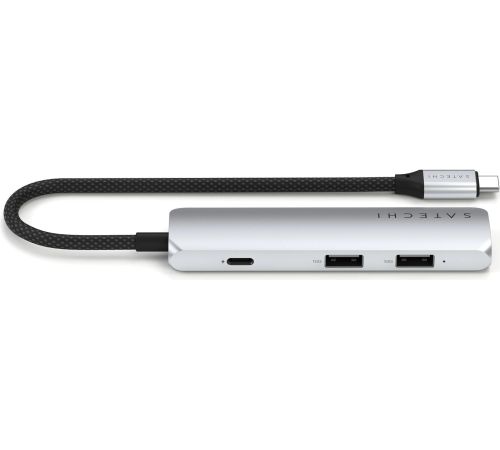 Док-станция Satechi 4-in-1 USB-C Slim Multiport Adapter 4K ST-P4SS серебристый