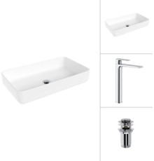 Умывальник Lauter 21487-60 + Reef 21CK8678C с донным клапаном 21190CH хром