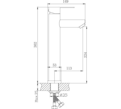 Смеситель Haiba HB11801 нержавеющая сталь