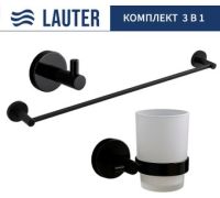 Набор аксессуаров для ванной Lauter 21SH72062 + 21SH72092 + 21SH70012 Matt Black, 3 предмета