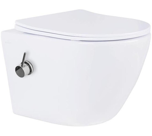 Унитаз подвесной Roxen Antares Bidet в комплекте с инсталляцией StounFix Dual Fresh 6 в 1 968424 кнопка: сатин
