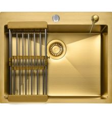 Кухонная мойка Aquaforta 600*500, коландер, дозатор GOLD DECOR