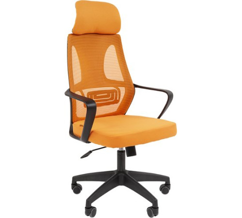 Офисное кресло CHAIRMAN CH636 ткань, черный пластик/оранжевый