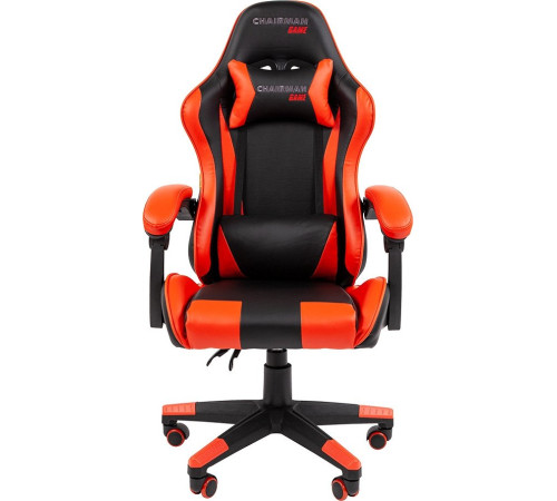 Игровое геймерское кресло CHAIRMAN Game CH29 экокожа черный/красный