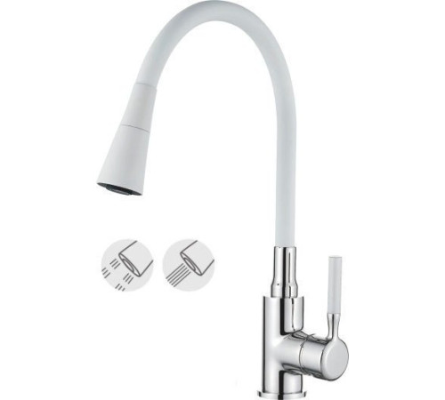 Смеситель Ledeme L4199-3 хром/белый