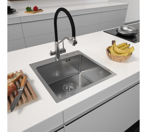 Кухонная мойка ARFEKA Eco AR 500*500 Satin Decor Volcanic Rock