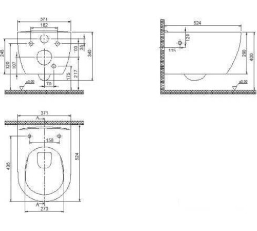 Унитаз CeraStyle City HC00206PN00 без сиденья
