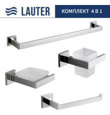 Набор аксессуаров для ванной Lauter 21SH71061 + 21SH71051 + 21SH71071 + 21SH71011 Chrome, 4 предмета