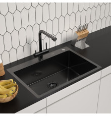 Кухонная мойка ARFEKA ECO AR 700*500 BLACK PVD NANO DECOR MILLET GRAINS