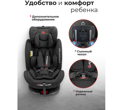 Детское автокресло Forsage Kids BS12 black