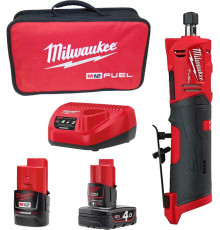 Прямошлифовальная машина Milwaukee M12 Fuel FDGS-422B 4933471436 с 2-мя АКБ 2 Ah, 4 Ah