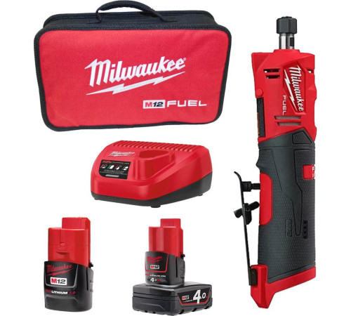 Прямошлифовальная машина Milwaukee M12 Fuel FDGS-422B 4933471436 с 2-мя АКБ 2 Ah, 4 Ah
