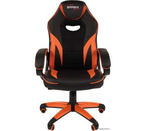 Игровое геймерское кресло Brabix GM-161 черный/оранжевый