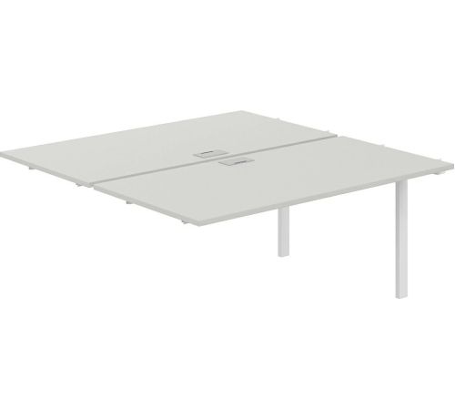 Офисный стол Norden 320х163.8х75 SG.219.SH.63.WH белый/серый бархат
