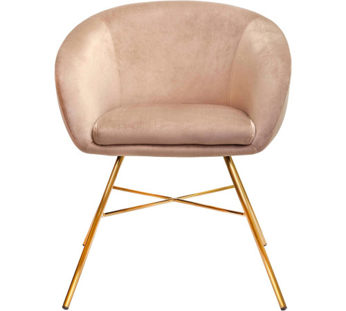 Стул с подлокотниками AksHome Amur светло-коричневый велюр/золото