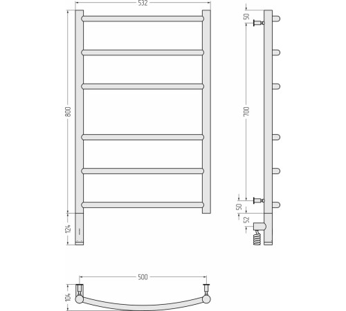 Полотенцесушитель Сунержа Галант 3.0 80x50 00-5800-8050