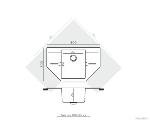 Кухонная мойка Polygran Riff 800 космос