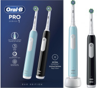 Комплект зубных щеток Oral-B Pro Series 1 D305.523.3H 2 шт, черный/бирюзовый