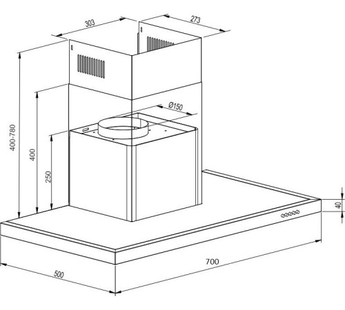 Кухонная вытяжка Schtoff AMG TD 700 Black черный