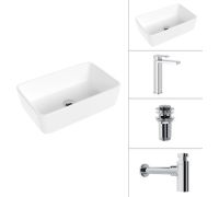 Умывальник Lauter 21674A + Cascade 21СК0655C + сифон 21635CH + дон.клапан 21190CH хром