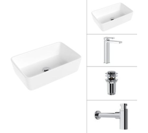 Умывальник Lauter 21674A + Cascade 21СК0655C + сифон 21635CH + дон.клапан 21190CH хром