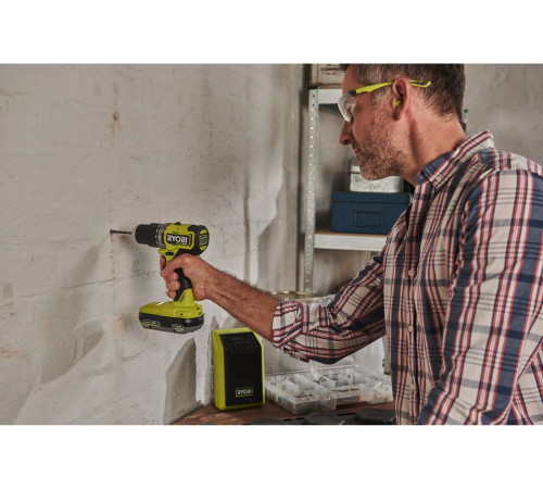 Ударная дрель-шуруповерт Ryobi RPD18C1-242S 5133006524 с 2-мя АКБ, сумка