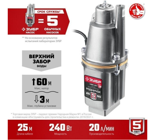 Колодезный насос Зубр Родничок-В НВВ-25