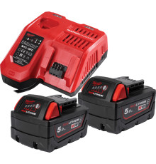 Аккумулятор с зарядным устройством Milwaukee M18 M18NRGCR-502 4932479831 2 x 18В/5 Ач + 12-18В