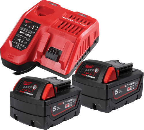 Аккумулятор с зарядным устройством Milwaukee M18 M18NRGCR-502 4932479831 2 x 18В/5 Ач + 12-18В