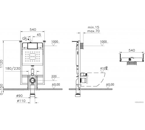 Инсталляция для унитаза Vitra V-Fix Core 738-5800-01
