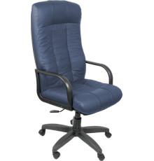 Офисное кресло Деловая обстановка Атлант Стандарт кожа люкс синий
