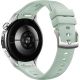 Умные часы Huawei Watch 5 42 мм серебристый, с зеленым силиконовым ремешком, международная версия