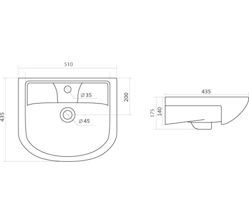 Умывальник Santek Ладога-50 51x43.5 [1.WH11.0.256]