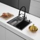 Кухонная мойка ARFEKA Eco AR мойка 500*500, коландер G, дозатор Black Decor
