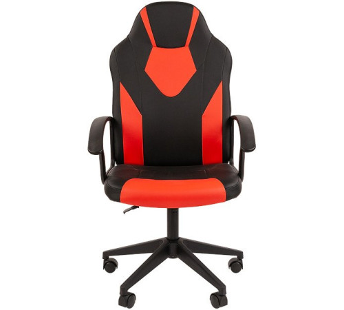 Игровое геймерское кресло CHAIRMAN Стандарт СТ-17 Гейм экопремиум, черный/красный