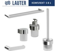 Набор аксессуаров для ванной Lauter 21TS3018 + 21TS3020 + 21TS3012 + 21TS3001 + 21TS3022 Chrome, 5 предметов