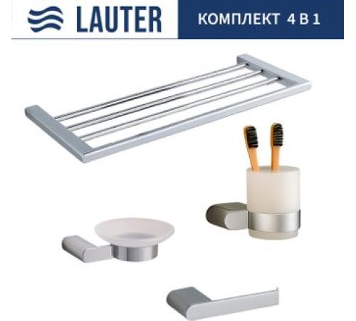 Набор аксессуаров для ванной Lauter 21SH1061 + 21SH1051 + 21SH1101 + 21SH1151 Chrome, 4 предмета