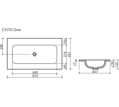 Умывальник Ceramica Nova CN7012wx