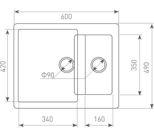 Кухонная мойка Zigmund & Shtain Rechteck 600.2 молодое шампанское