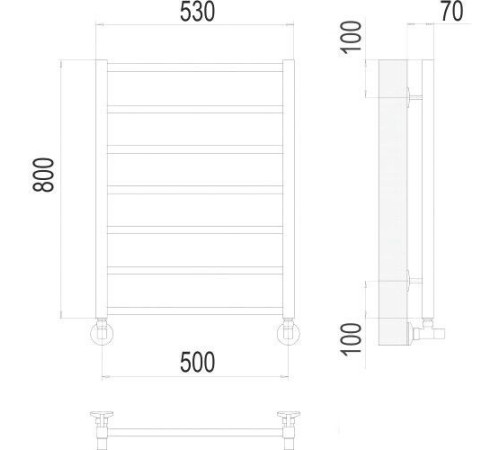 Полотенцесушитель TERMINUS Контур П7 500x800 нп
