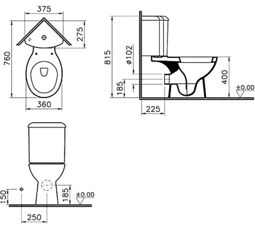Унитаз Vitra Arkitekt [9754B003-7200]