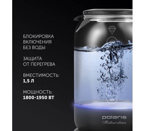 Электрический чайник Polaris PWK 1753CGL черный