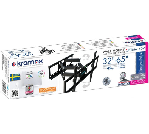 Кронштейн для телевизора Kromax Optima-409 черный