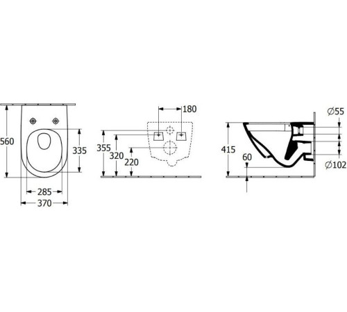 Унитаз подвесной Villeroy & Boch Subway 3.0 4670-T0-RW+8M42-S1-RW