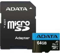 Карта памяти ADATA Premier AUSDX64GUICL10A1-RA1 microSDXC 64GB с адаптером