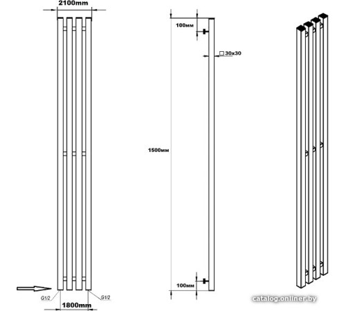 Полотенцесушитель Ростела Слим 1/2