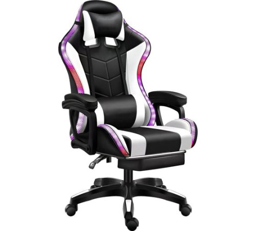 Игровое геймерское кресло Jiqiao DG8003 черный/белый